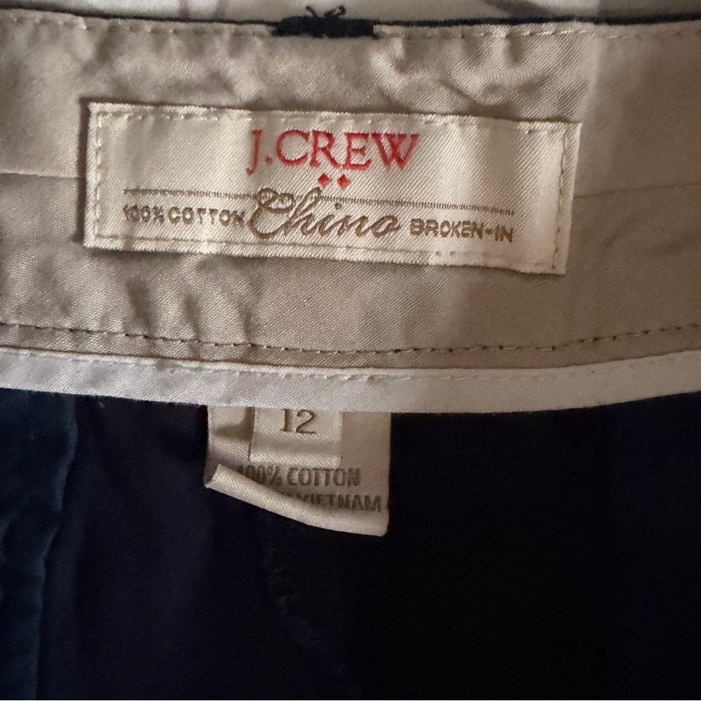 J. Crew Navy Cotton Mid-Rise Shorts - Picture 3 of 5